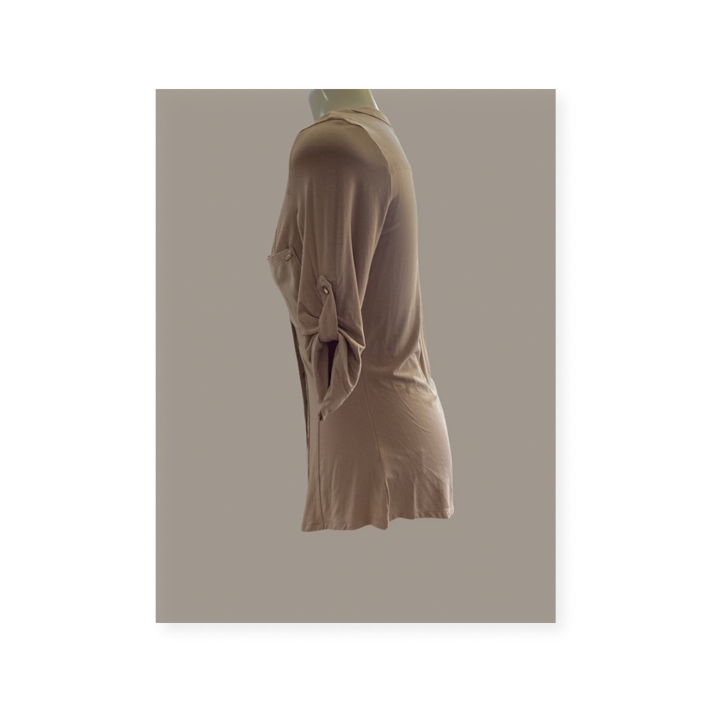 Bebe Beige Button-Down Shirt - image 3